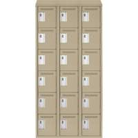 Clean Line Lockerette, 6 -tier, Bank of 3, 36" x 18" x 78", Steel, Beige, Rivet (Assembled) Advanced Consulting and Training Ltd.