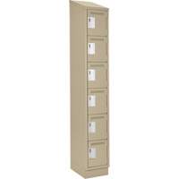 Clean Line Lockerette , 6 -tier, 12" x 18" x 82", Steel, Beige, Rivet (Assembled) Advanced Consulting and Training Ltd.