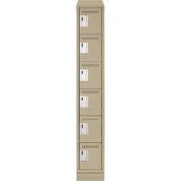 Clean Line Lockerette , 6 -tier, 12" x 18" x 82", Steel, Beige, Rivet (Assembled) Advanced Consulting and Training Ltd.