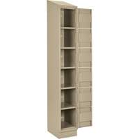 Clean Line Lockerette , 6 -tier, Bank of 4, 48" x 18" x 82", Steel, Beige, Rivet (Assembled) Advanced Consulting and Training Ltd.