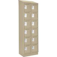 Clean Line Lockerette , 6 -tier, Bank of 2, 24" x 18" x 82", Steel, Beige, Rivet (Assembled) Advanced Consulting and Training Ltd.