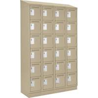 Clean Line Lockerette , 6 -tier, Bank of 4, 48" x 18" x 82", Steel, Beige, Rivet (Assembled) Advanced Consulting and Training Ltd.