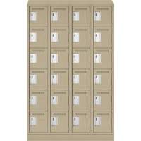 Clean Line Lockerette , 6 -tier, Bank of 4, 48" x 18" x 82", Steel, Beige, Rivet (Assembled) Advanced Consulting and Training Ltd.