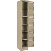 Clean Line Lockerette, 6 -tier, Bank of 4, 48" x 18" x 76", Steel, Beige, Rivet (Assembled) Advanced Consulting and Training Ltd.