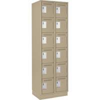 Clean Line Lockerette, 6 -tier, Bank of 2, 24" x 18" x 76", Steel, Beige, Rivet (Assembled) Advanced Consulting and Training Ltd.