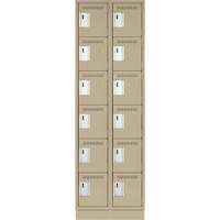 Clean Line Lockerette, 6 -tier, Bank of 2, 24" x 18" x 76", Steel, Beige, Rivet (Assembled) Advanced Consulting and Training Ltd.