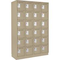Clean Line Lockerette, 6 -tier, Bank of 4, 48" x 18" x 76", Steel, Beige, Rivet (Assembled) Advanced Consulting and Training Ltd.