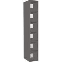 Clean Line Lockerette, 6 -tier, 12" x 18" x 72", Steel, Charcoal, Rivet (Assembled) Advanced Consulting and Training Ltd.