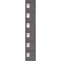 Clean Line Lockerette, 6 -tier, 12" x 18" x 72", Steel, Charcoal, Rivet (Assembled) Advanced Consulting and Training Ltd.