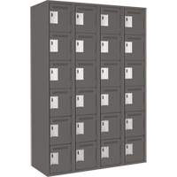 Clean Line Lockerette, 6 -tier, Bank of 4, 48" x 18" x 72", Steel, Charcoal, Rivet (Assembled) Advanced Consulting and Training Ltd.
