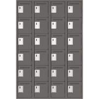 Clean Line Lockerette, 6 -tier, Bank of 4, 48" x 18" x 72", Steel, Charcoal, Rivet (Assembled) Advanced Consulting and Training Ltd.