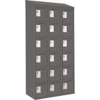 Clean Line Lockerette, 6 -tier, Bank of 3, 36" x 18" x 78", Steel, Charcoal, Rivet (Assembled) Advanced Consulting and Training Ltd.