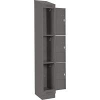 Clean Line Lockers, 3 -tier, Bank of 4, 48" x 18" x 82", Steel, Charcoal, Rivet (Assembled) Advanced Consulting and Training Ltd.