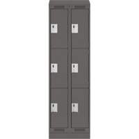 Clean Line Lockers, 3 -tier, Bank of 2, 24" x 18" x 82", Steel, Charcoal, Rivet (Assembled) Advanced Consulting and Training Ltd.