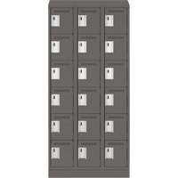 Clean Line Lockerette, 6 -tier, Bank of 3, 36" x 18" x 82", Steel, Charcoal, Rivet (Assembled) Advanced Consulting and Training Ltd.