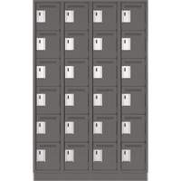 Clean Line Lockerette, 6 -tier, Bank of 4, 48" x 18" x 76", Steel, Charcoal, Rivet (Assembled) Advanced Consulting and Training Ltd.
