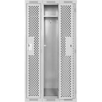 Clean Line Lockers, Bank of 3, 36" x 12" x 72", Steel, Grey, Rivet (Assembled), Perforated Advanced Consulting and Training Ltd.