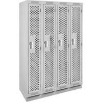 Clean Line Lockers, Bank of 4, 48" x 18" x 76", Steel, Grey, Rivet (Assembled), Perforated Advanced Consulting and Training Ltd.