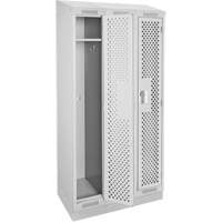Clean Line Lockers, Bank of 3, 36" x 12" x 82", Steel, Grey, Rivet (Assembled), Perforated Advanced Consulting and Training Ltd.