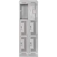 Clean Line Lockers, 3 -tier, Bank of 2, 24" x 12" x 82", Steel, Grey, Rivet (Assembled), Perforated Advanced Consulting and Training Ltd.