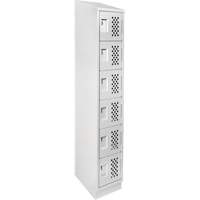 Clean-Line Perforated Lockerette, 6 -tier, 15" x 72" x 12", Steel Advanced Consulting and Training Ltd.