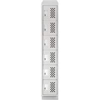 Clean-Line Perforated Lockerette, 6 -tier, 15" x 72" x 12", Steel Advanced Consulting and Training Ltd.