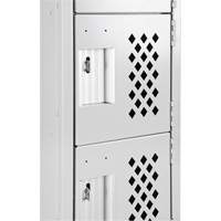 Assembled Clean Line Perforated Economy Lockers, 6 -tier, Bank of 4, 18" x 72" x 12", Steel Advanced Consulting and Training Ltd.