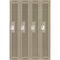 Clean Line Lockers, Bank of 4, 48" x 15" x 72", Steel, Beige, Rivet (Assembled), Perforated Advanced Consulting and Training Ltd.