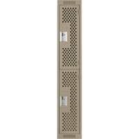 Clean Line Lockers, 2 -tier, 12" x 15" x 72", Steel, Beige, Rivet (Assembled), Perforated Advanced Consulting and Training Ltd.