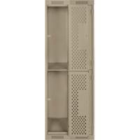 Clean Line Lockers, 2 -tier, Bank of 2, 24" x 15" x 72", Steel, Beige, Rivet (Assembled), Perforated Advanced Consulting and Training Ltd.