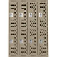 Casiers Clean Line, 2 niveaux, Bloc de 4, 48" x 12" x 72", Acier, Beige, Rivet (assembl&eacute;), Perfor&eacute; Advanced Consulting and Training Ltd.