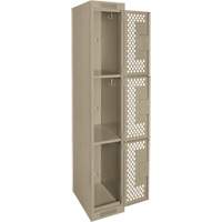 Casiers Clean Line, 3 niveaux, 12" x 12" x 72", Acier, Beige, Rivet (assembl&eacute;), Perfor&eacute; Advanced Consulting and Training Ltd.