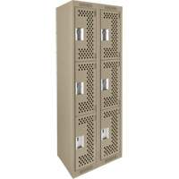 Casiers Clean Line, 3 niveaux, Bloc de 2, 24" x 12" x 72", Acier, Beige, Rivet (assembl&eacute;), Perfor&eacute; Advanced Consulting and Training Ltd.
