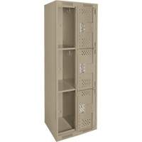 Casiers Clean Line, 3 niveaux, Bloc de 2, 24" x 12" x 72", Acier, Beige, Rivet (assembl&eacute;), Perfor&eacute; Advanced Consulting and Training Ltd.