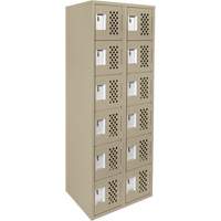 Assembled Lockerettes Clean Line Perforated Economy Lockers, 6 -tier, Bank of 2, 18" x 72" x 12", Steel Advanced Consulting and Training Ltd.