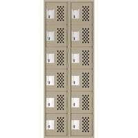 Assembled Lockerettes Clean Line Perforated Economy Lockers, 6 -tier, Bank of 2, 18" x 72" x 12", Steel Advanced Consulting and Training Ltd.