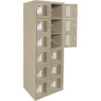 Assembled Lockerettes Clean Line Perforated Economy Lockers, 6 -tier, Bank of 2, 18" x 72" x 12", Steel Advanced Consulting and Training Ltd.