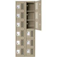 Assembled Lockerettes Clean Line Perforated Economy Lockers, 6 -tier, Bank of 2, 18" x 72" x 12", Steel Advanced Consulting and Training Ltd.