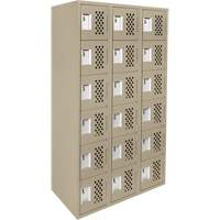 Assembled Lockerettes Clean Line Perforated Economy Lockers, 6 -tier, Bank of 3, 18" x 72" x 12", Steel Advanced Consulting and Training Ltd.