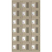 Assembled Lockerettes Clean Line Perforated Economy Lockers, 6 -tier, Bank of 3, 18" x 72" x 12", Steel Advanced Consulting and Training Ltd.