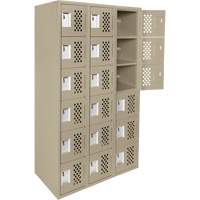 Assembled Lockerettes Clean Line Perforated Economy Lockers, 6 -tier, Bank of 3, 18" x 72" x 12", Steel Advanced Consulting and Training Ltd.