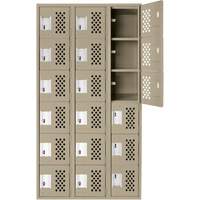 Assembled Lockerettes Clean Line Perforated Economy Lockers, 6 -tier, Bank of 3, 18" x 72" x 12", Steel Advanced Consulting and Training Ltd.