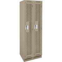 Clean Line Lockers, Bank of 2, 24" x 18" x 76", Steel, Beige, Rivet (Assembled), Perforated Advanced Consulting and Training Ltd.