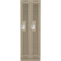Clean Line Lockers, Bank of 2, 24" x 18" x 76", Steel, Beige, Rivet (Assembled), Perforated Advanced Consulting and Training Ltd.
