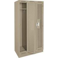 Clean Line Lockers, Bank of 3, 36" x 18" x 76", Steel, Beige, Rivet (Assembled), Perforated Advanced Consulting and Training Ltd.