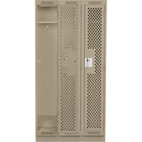 Clean Line Lockers, Bank of 3, 36" x 18" x 76", Steel, Beige, Rivet (Assembled), Perforated Advanced Consulting and Training Ltd.