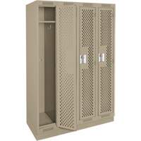 Clean Line Lockers, Bank of 4, 48" x 18" x 76", Steel, Beige, Rivet (Assembled), Perforated Advanced Consulting and Training Ltd.