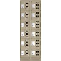 Assembled Lockerettes Clean Line Perforated Economy Lockers, 6 -tier, Bank of 2, 18" x 72" x 12", Steel Advanced Consulting and Training Ltd.