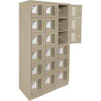 Assembled Lockerettes Clean Line Perforated Economy Lockers, 6 -tier, Bank of 3, 18" x 72" x 12", Steel Advanced Consulting and Training Ltd.