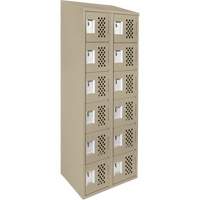 Assembled Lockerettes Clean Line Perforated Economy Lockers, 6 -tier, Bank of 2, 18" x 72" x 12", Steel Advanced Consulting and Training Ltd.